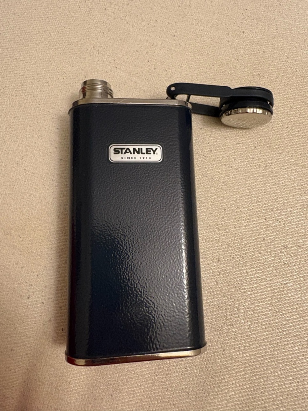 Stanley Dark Blue Slim Flask with Metal Accents